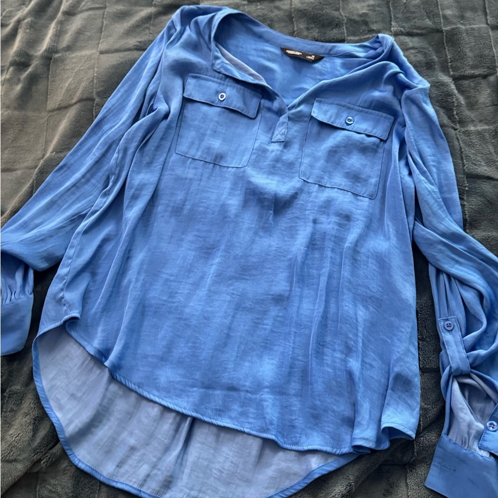 Simply Vera Vera Wang Sky Blue Button-Up Shirt
